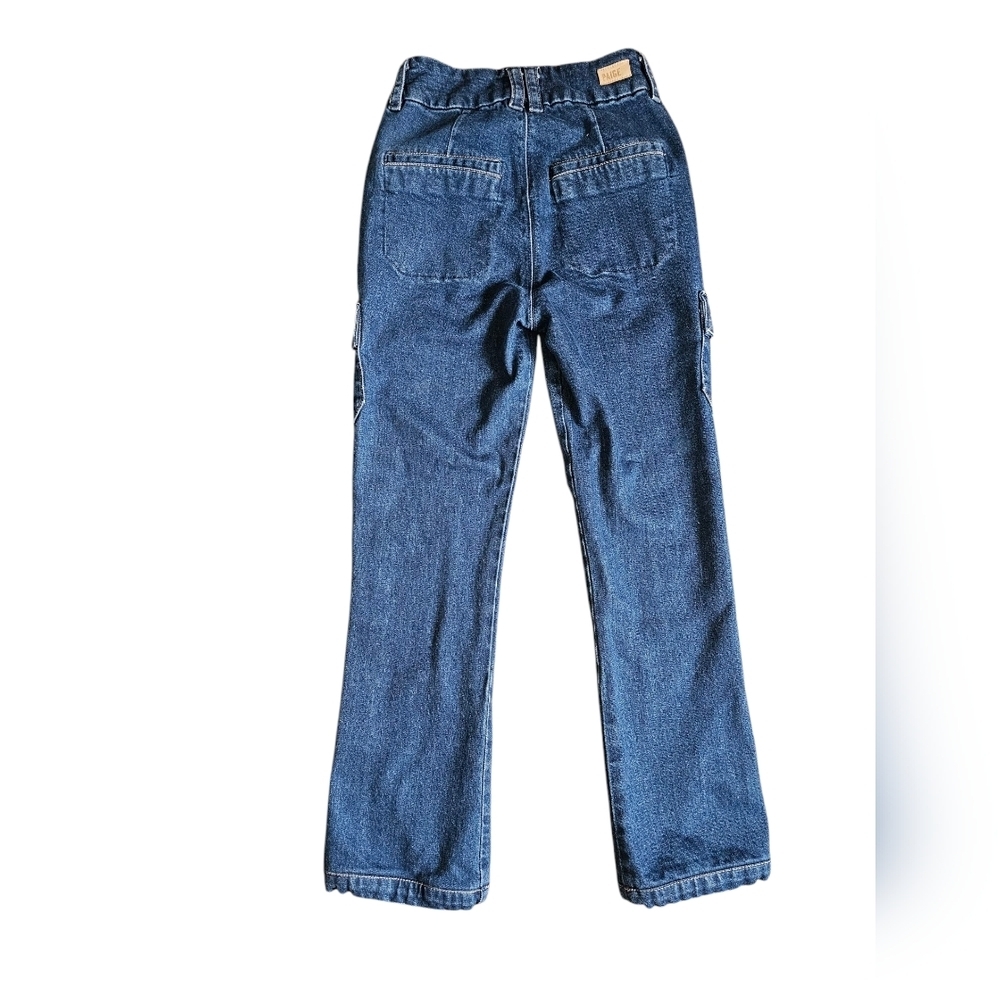 PAIGE Blue Flare Wide Leg Jeans - Picture 5 of 10